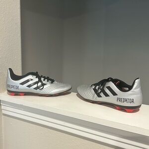 adidas Kids Silver and Black Predator Sneakers